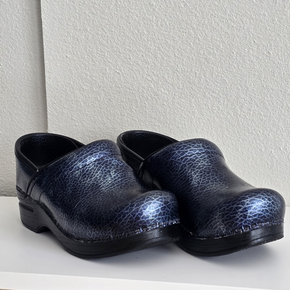 DANSKO Clogs Blue Mettalic Women's 36